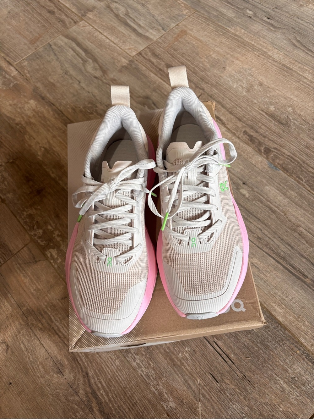 Cute Pink, Green and White OnCloud shoes!